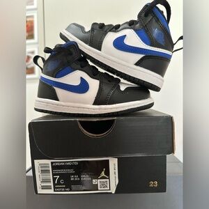Jordan Mid TD Black and Blue Sneakers